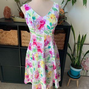 Chaps Floral A-Line Dress